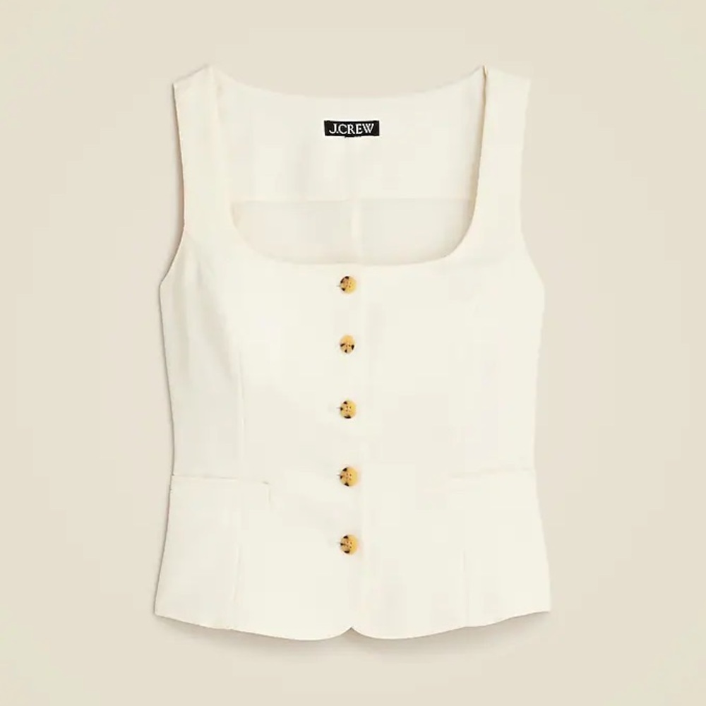 J. Crew Cream Drapey Sleeveless Vest Tank Top